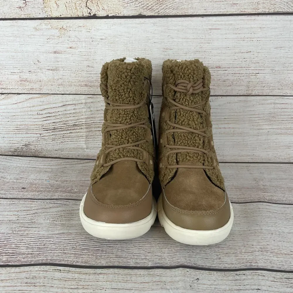 Sorel Explorer II Joan Cozy Womens Sz 6 Snow Boots Tan Fuzzy Delta Dawn